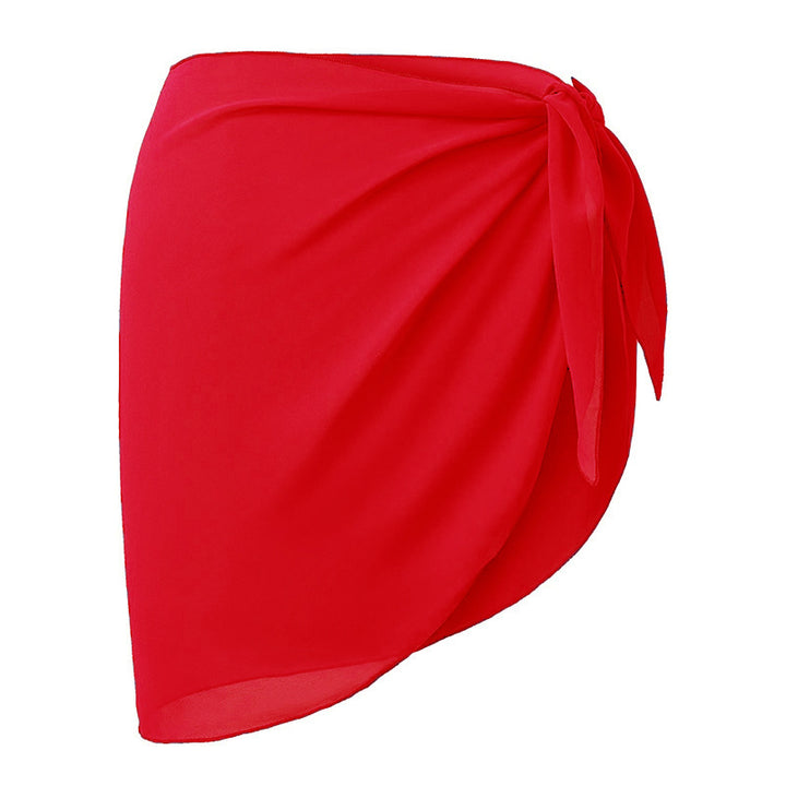 Women Short Sarongs Beach Wrap Sheer Bikini Wraps Chiffon Cover Image 3