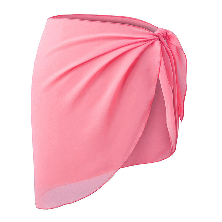 Women Short Sarongs Beach Wrap Sheer Bikini Wraps Chiffon Cover Image 6