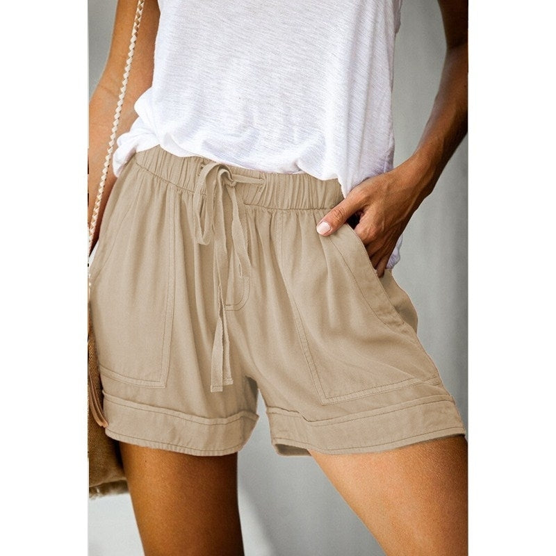 Womens Casual Drawstring Pocketed Shorts Summer Loose Athletic Comfy Short Pants Image 2