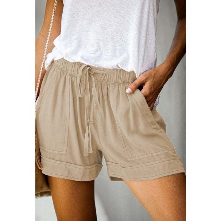 Womens Casual Drawstring Pocketed Shorts Summer Loose Athletic Comfy Short Pants Image 2
