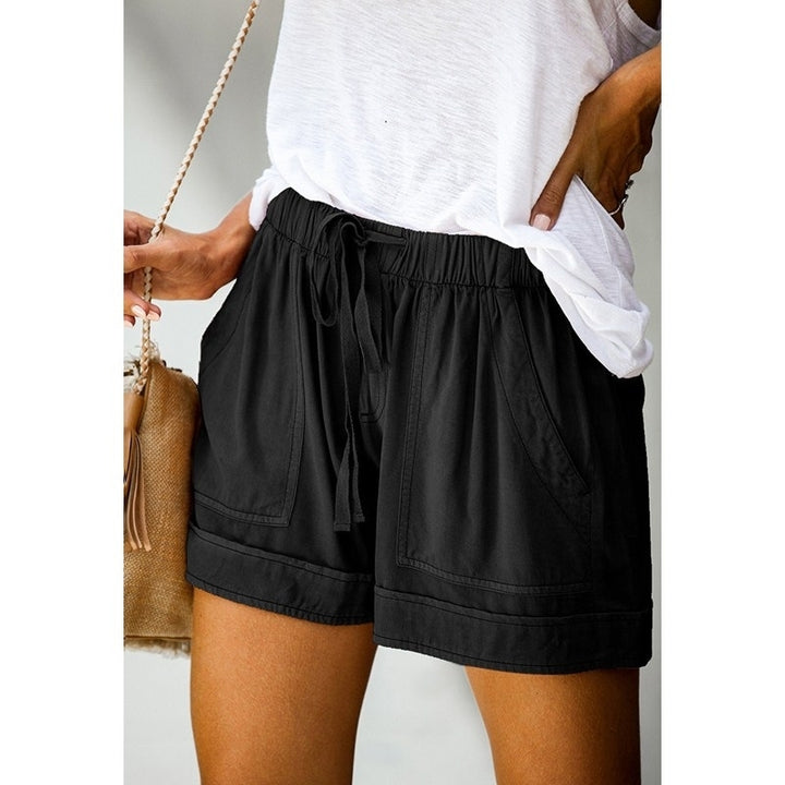 Womens Casual Drawstring Pocketed Shorts Summer Loose Athletic Comfy Short Pants Image 4