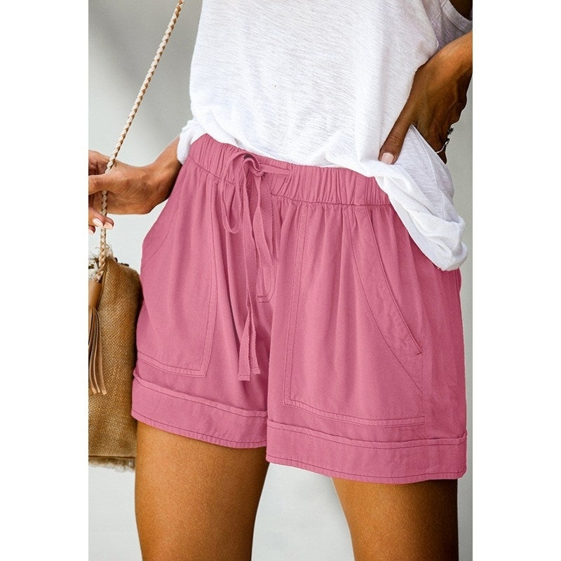 Womens Casual Drawstring Pocketed Shorts Summer Loose Athletic Comfy Short Pants Image 7