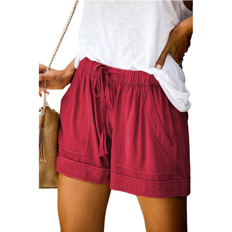 Womens Casual Drawstring Pocketed Shorts Summer Loose Athletic Comfy Short Pants Image 8