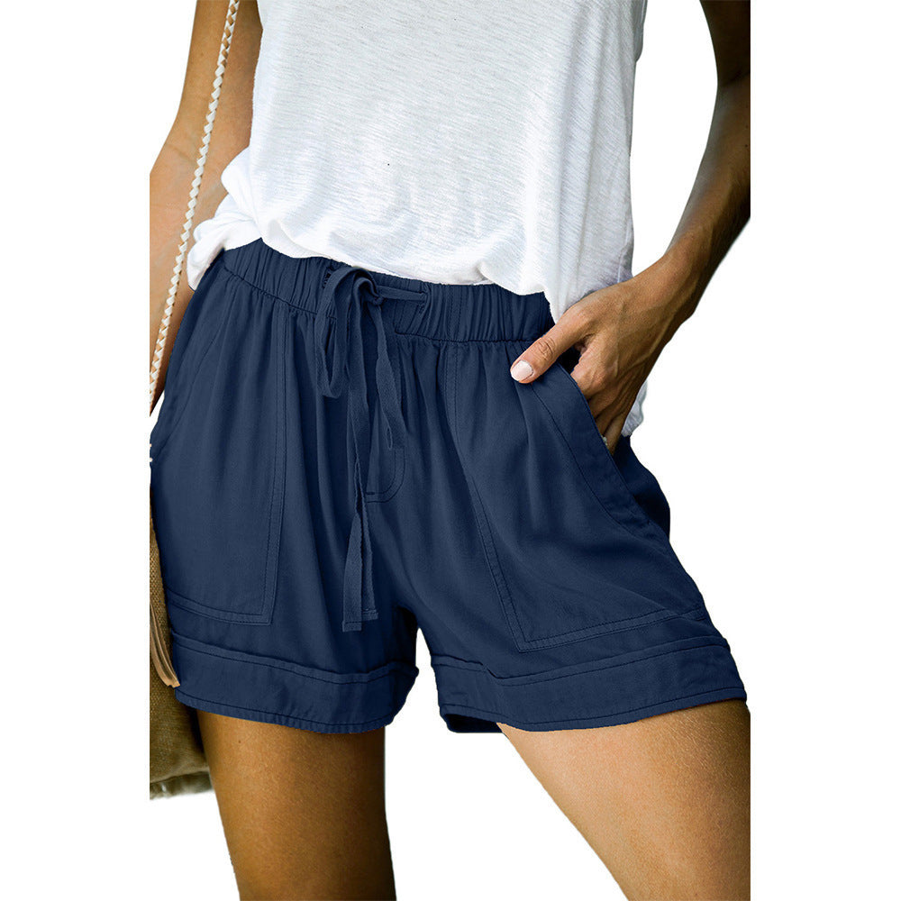 Womens Casual Drawstring Pocketed Shorts Summer Loose Athletic Comfy Short Pants Image 9
