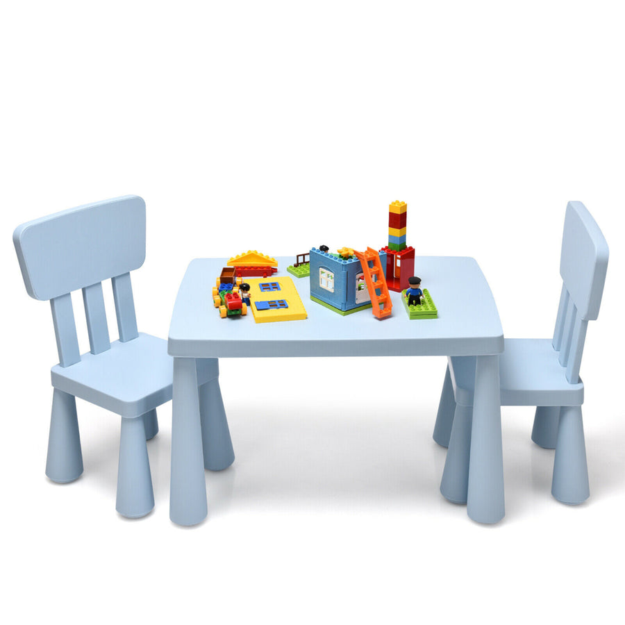 Gymax Kids Table and 2 Chairs Set Toddler Activity Play Dining Study Desk Baby Gift Image 1