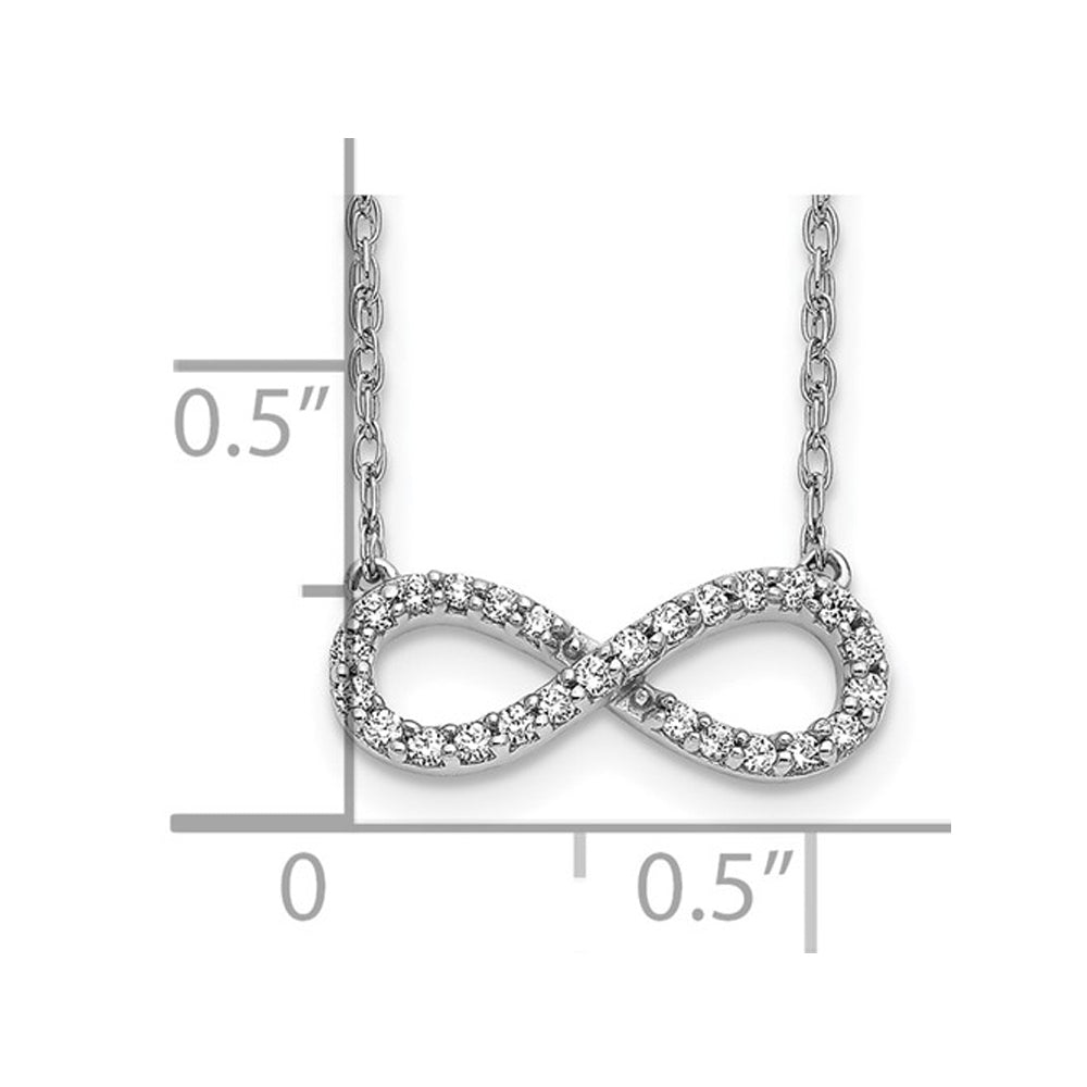 1/7 Carat (ctw) Diamond Infinity Necklace in 14K White Gold with Chain Image 2