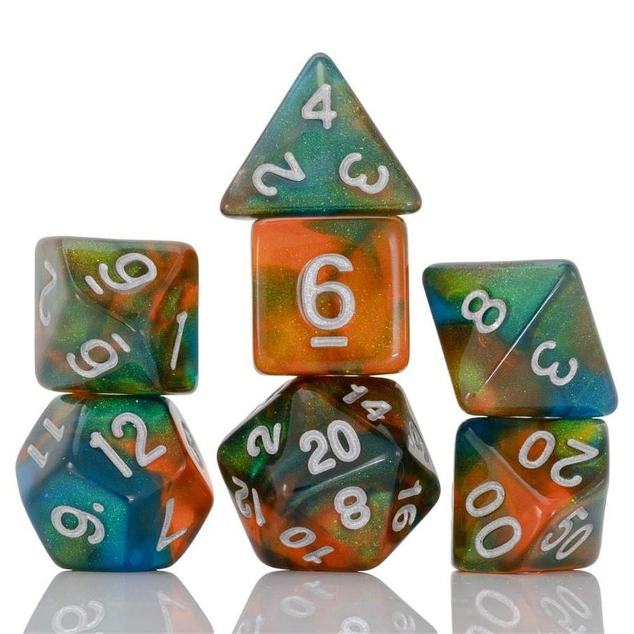 Sirius Dice Persimmon Punch 7ct Set Polyhedral Roleplaying Accessory Image 1
