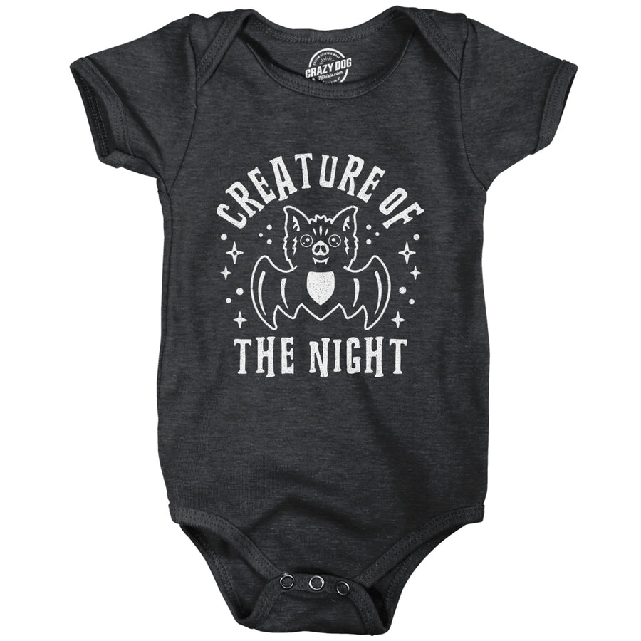 Creature Of The Night Baby Bodysuit Funny Cute Halloween Bat Graphic Jumper For Infants Image 1