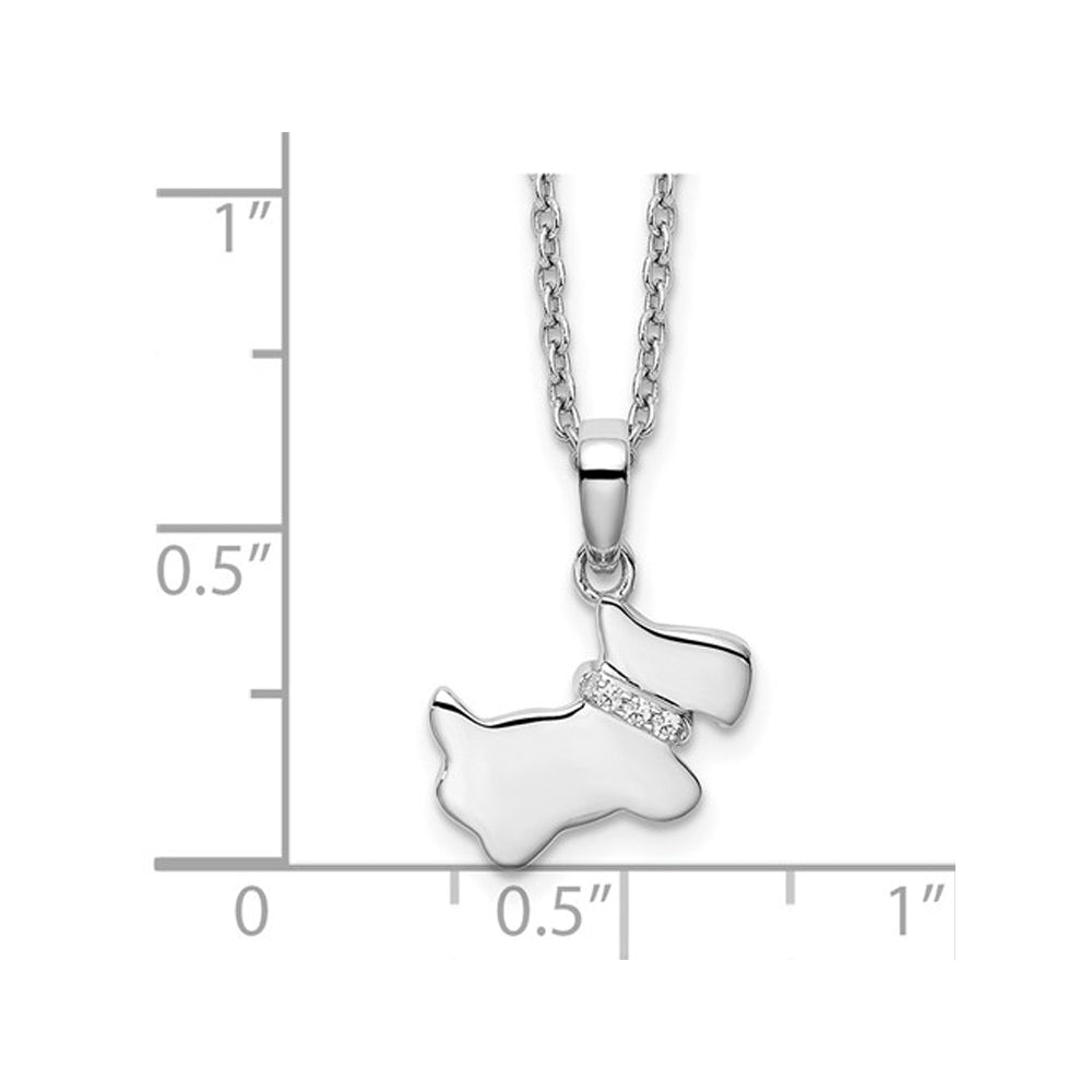 Sterling Silver Dog Charm Pendant Necklace with Chain Image 2