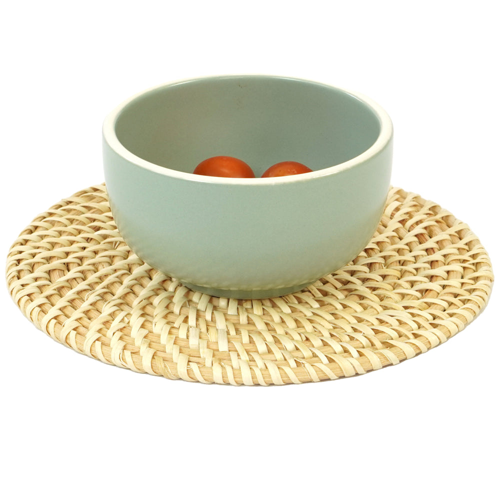 Set of 4 Decorative Round Natural Woven Handmade Rattan Placemats Image 2