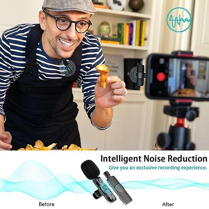 Wireless Lavalier Microphone Noise Reduction Mic For Tiktok Recording Vlog Live Streaming Image 3
