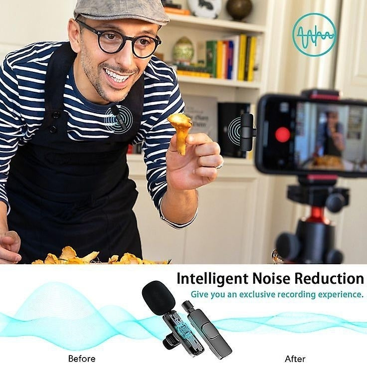 Wireless Lavalier Microphone Noise Reduction Mic For Tiktok Recording Vlog Live Streaming Image 8