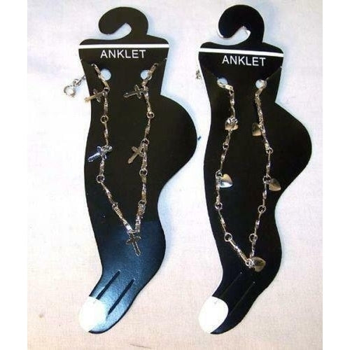 12 ASSORTED DESIGNS METAL LADIES ANKLETS wholesale anklet womens foot jewelry Image 1