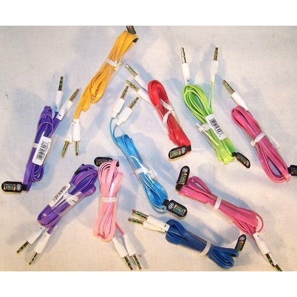 1 BAG HANDS FREE AUX CABLE BULK PACKAGE cellular phone accessory cell 10 PC BAG Image 1