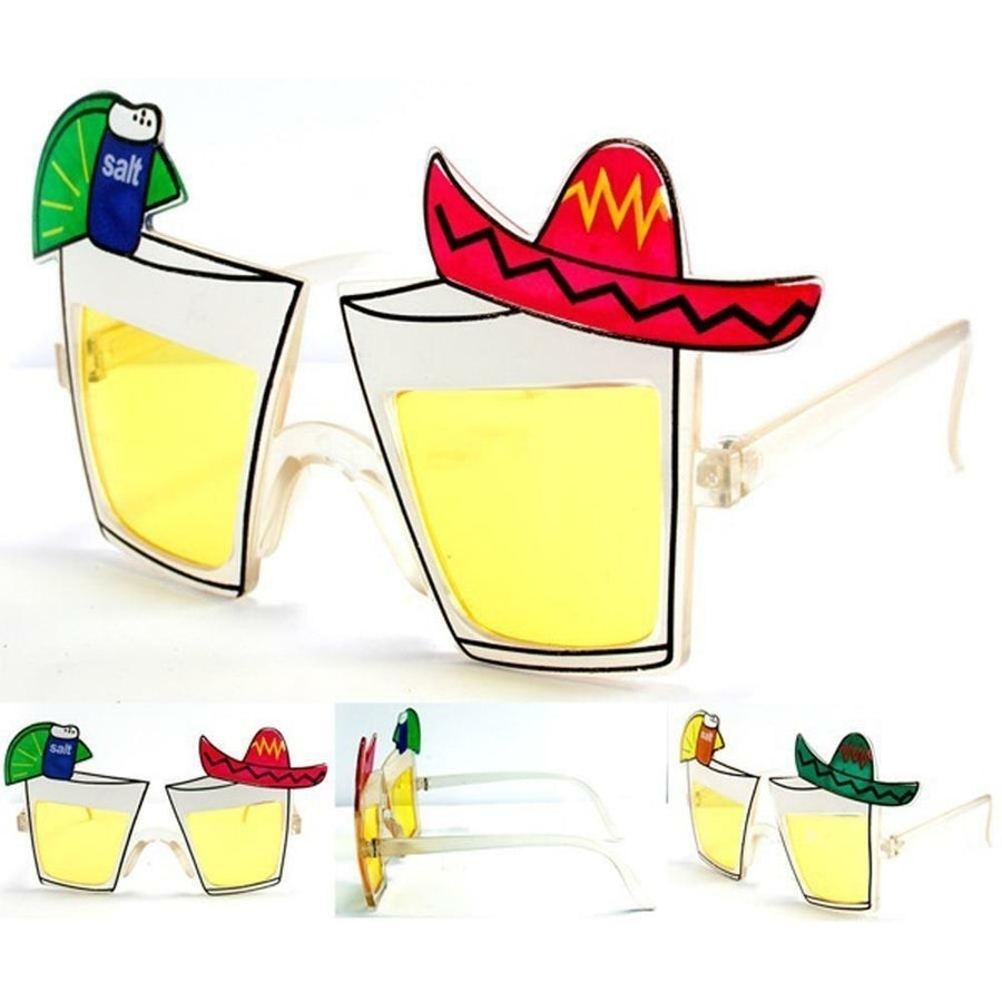 2 pair TEQUILA DRINKING GLASS NOVELTY PARTY GLASSES sunglasses 297 men lady Image 1