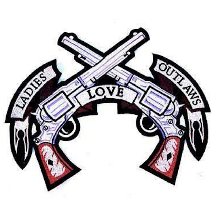 1  JUMBO LADIES LOVE OUTLAWS PISTOLS JACKET BACK PATCH embroidered JBP9 Image 1