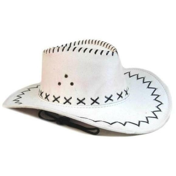 1  WHITE COLOR LEATHER style COWBOY  HAT  cowgirl mens womens WESTERN hats Image 1