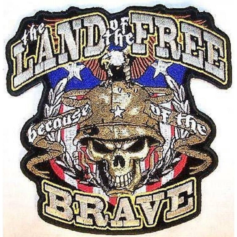 1  JUMBO LAND OF THE FREE BECAUSE OF THE BRAVE JACKET BACK PATCH JBP33 Image 1
