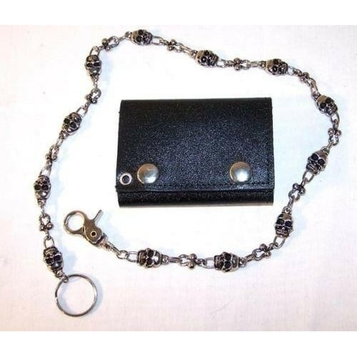 HEAVY WALLET CHAINS SKULL HEAD metal jewelry chain mens belt connector clip on Image 1