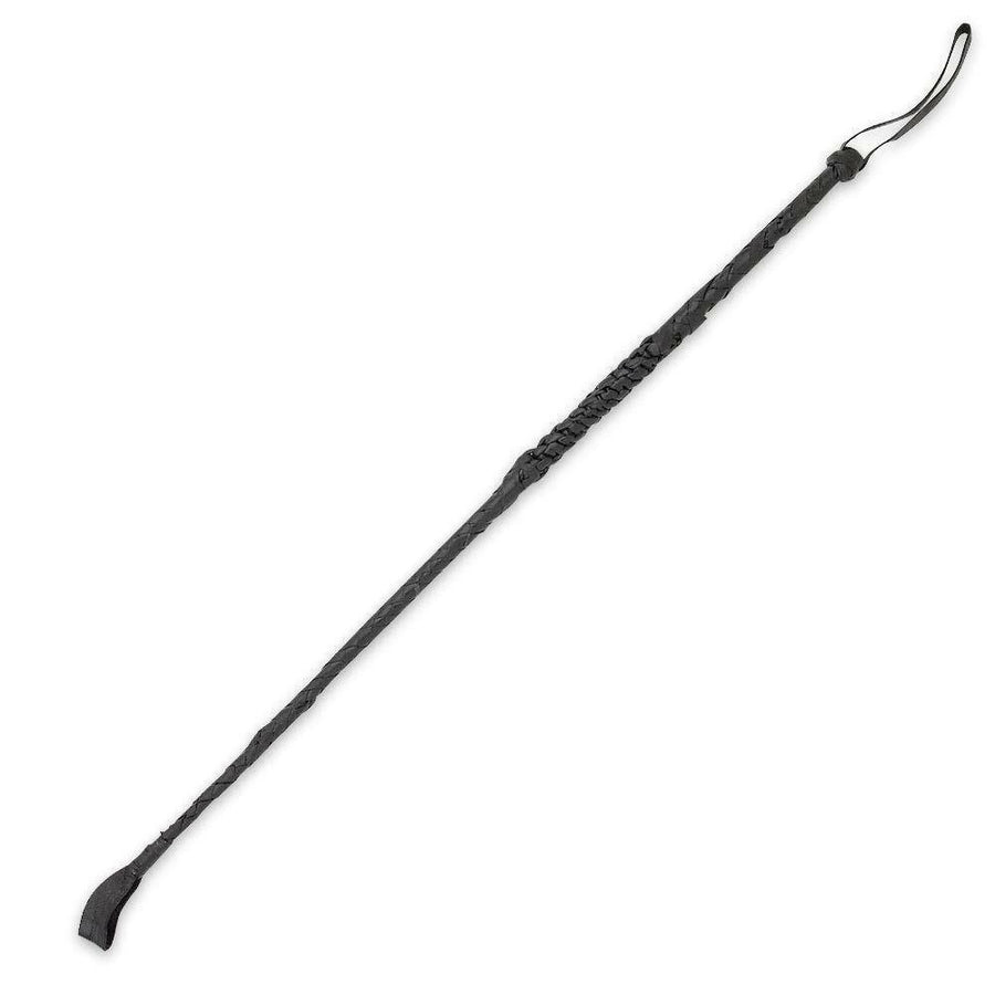 1 BLACK REAL GENUINE LEATHER 30 INCH RIDING CROP WHIP horse training / riding Image 1