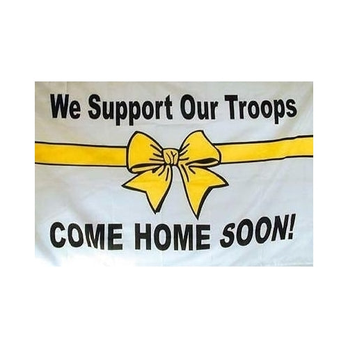 SUPPORT OUR TROOPS FLAG military troops FL250 sign army marine love yellow Image 1