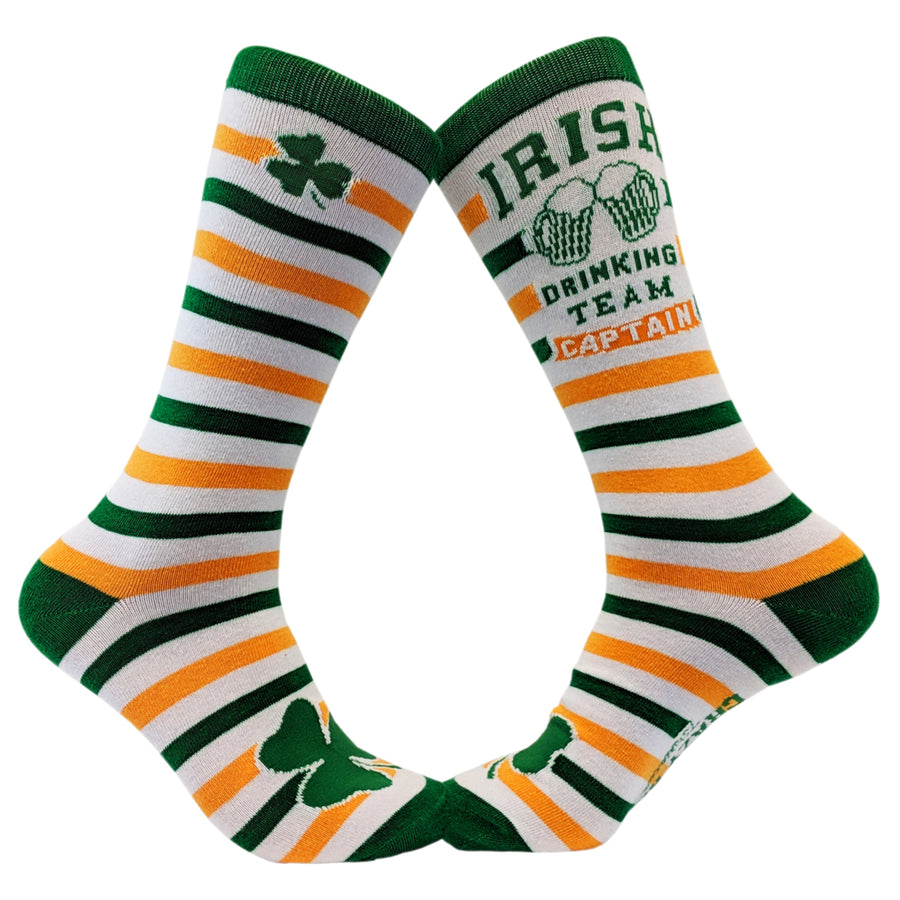 Womens Irish Drinking Team Socks Funny St Patricks Day Parade Beer Novelty Footwear Image 1