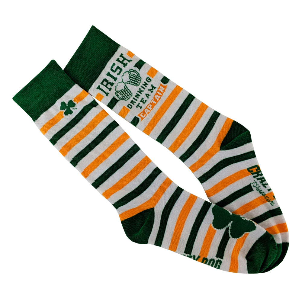 Womens Irish Drinking Team Socks Funny St Patricks Day Parade Beer Novelty Footwear Image 2