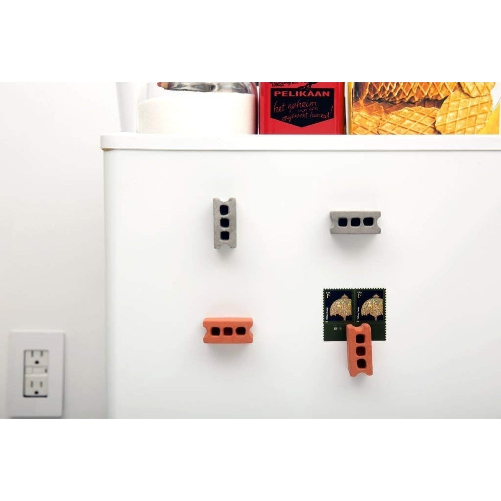 (Set of 8) Kikkerland MG78 Cinder Block Refrigerator MagnetsMulticolored Image 2