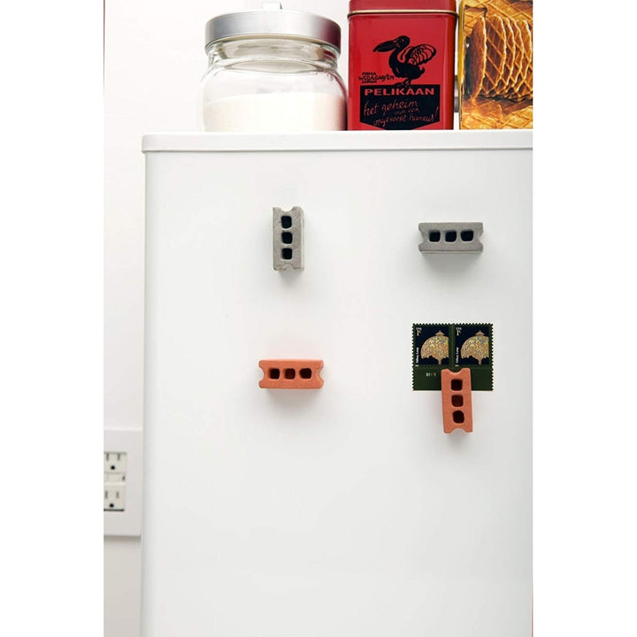 (Set of 8) Kikkerland MG78 Cinder Block Refrigerator MagnetsMulticolored Image 3