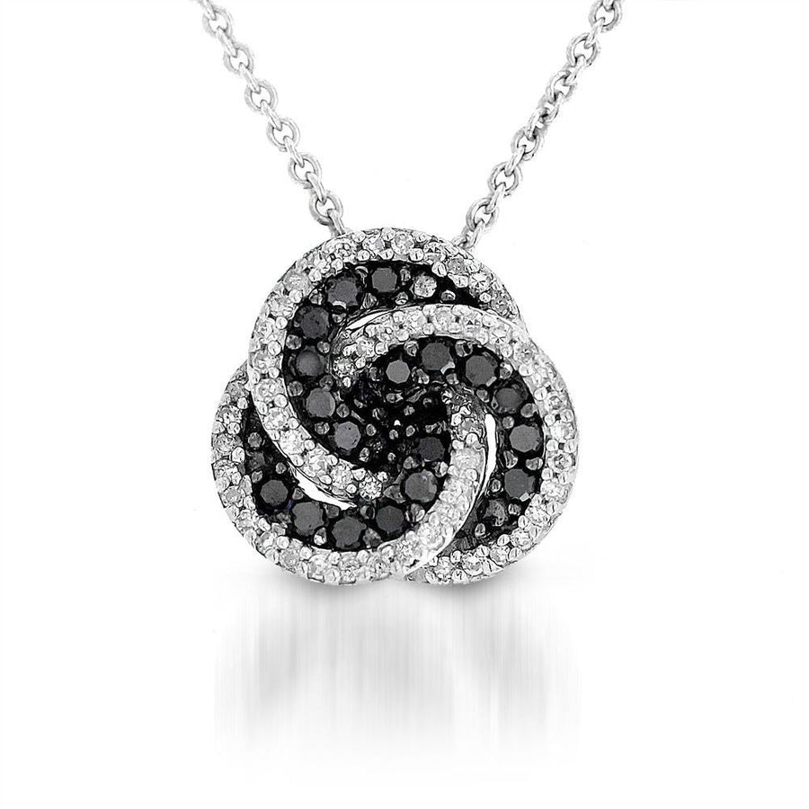 1/3CTW Black and White Diamond Swirl Pendant Image 1