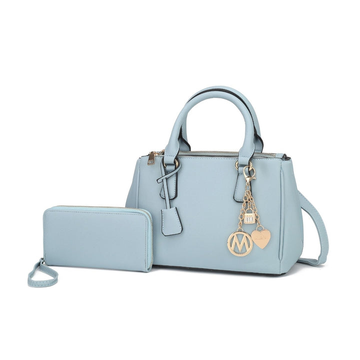 MKF Collection Cassandra Multi Compartment Satchel Handbag with Wallet by Mia K. Image 4