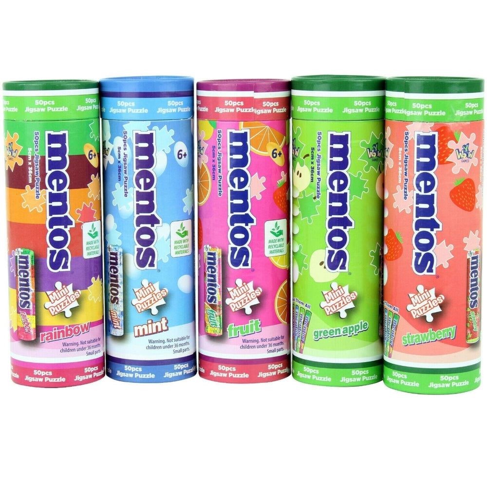 Mentos Mini Jigsaw Puzzle 5-pack 3"x10" Colorful Candy Bundle Set YWOW Image 2