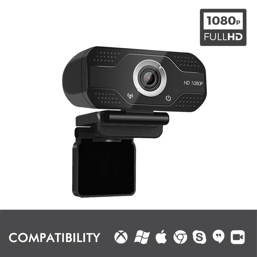 1080P Webcam HD Camera USB Plug and Play 130 Wide Angle with Built-in Microphone for Laptop PC Computer Image 1