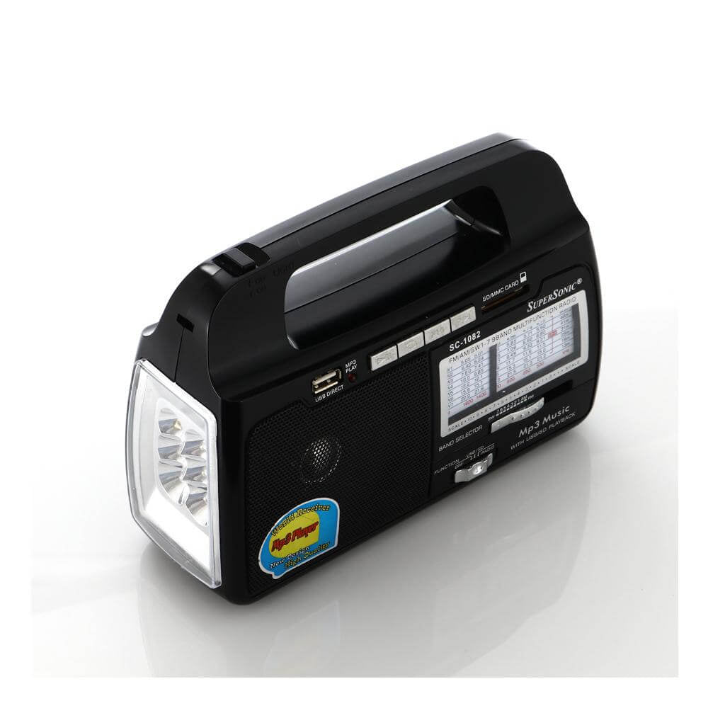 9 Band AM/FM/SW1-7 Portable Radio with Built-In Torch Light Image 2