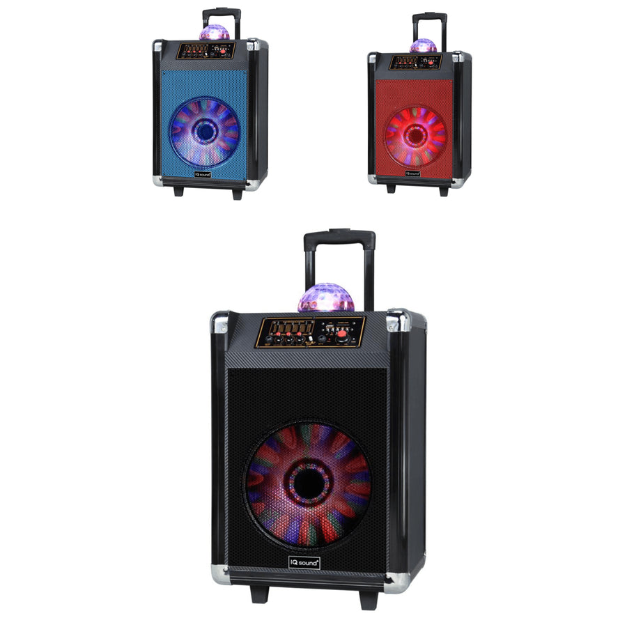 12" Portable Bluetooth Speaker with Disco Ball Light Image 1