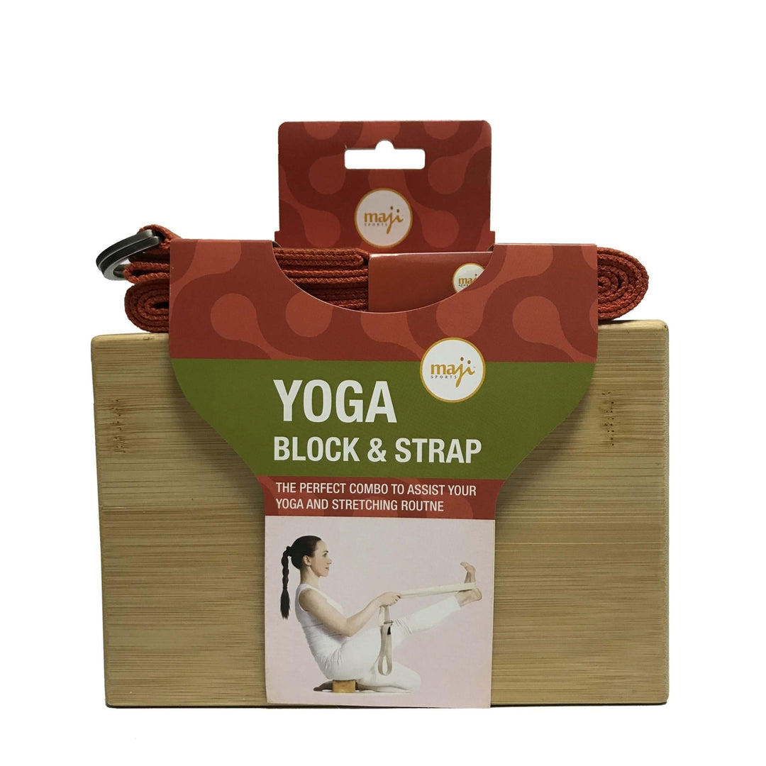 Bamboo Yoga Block and Strap Combo Image 12