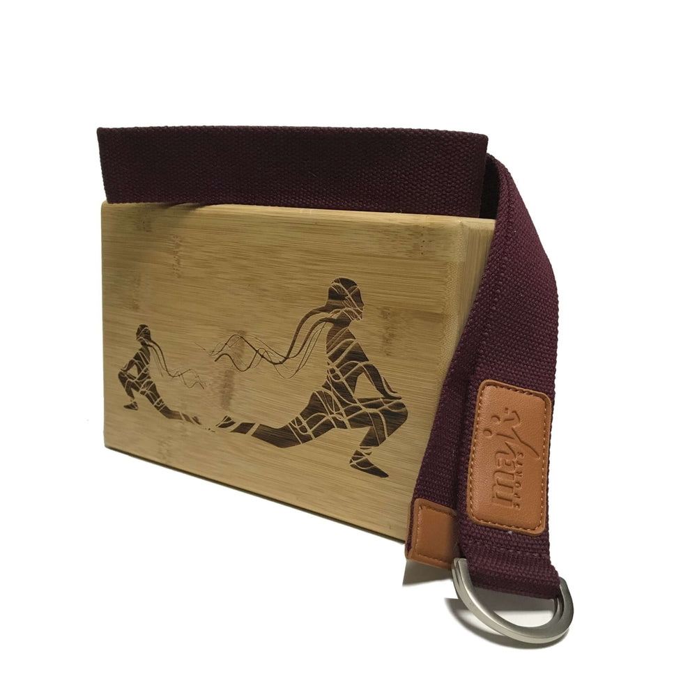 Laser Engraved Bamboo Yoga Block and Strap Combo Image 2