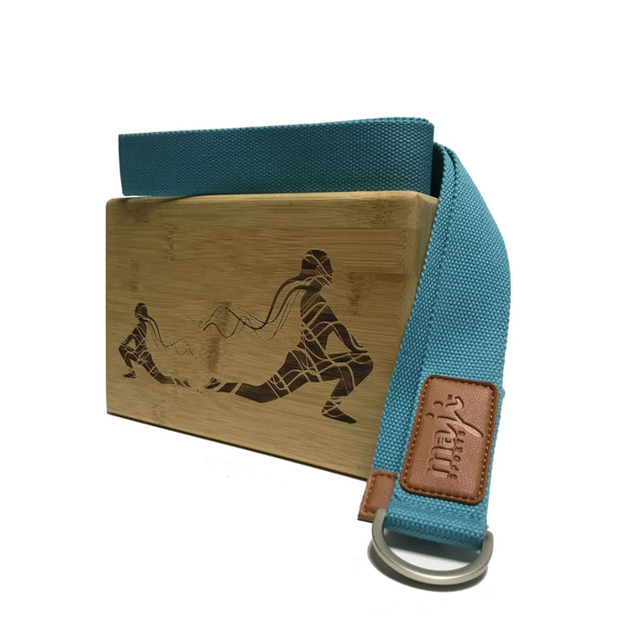 Laser Engraved Bamboo Yoga Block and Strap Combo Image 4