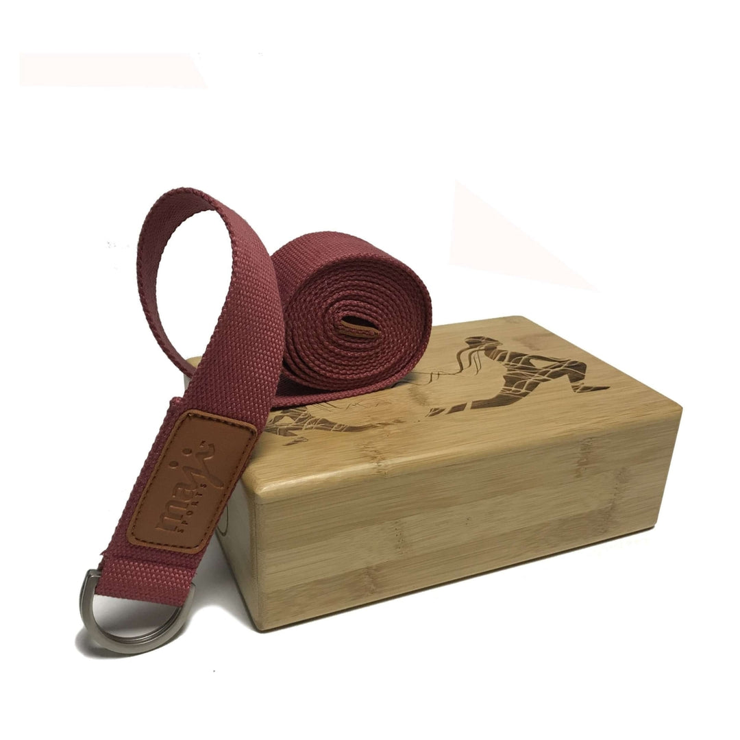 Laser Engraved Bamboo Yoga Block and Strap Combo Image 9