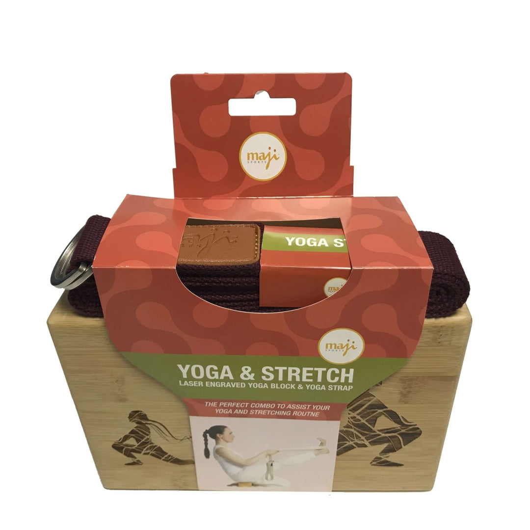 Laser Engraved Bamboo Yoga Block and Strap Combo Image 10