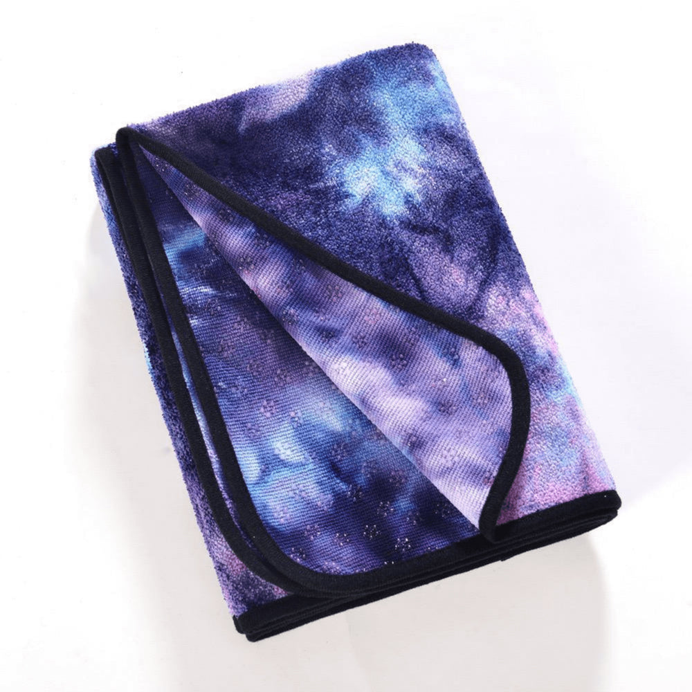 Tie Dye Yoga Mat Towel with Slip-Resistant Grip Dots Image 2