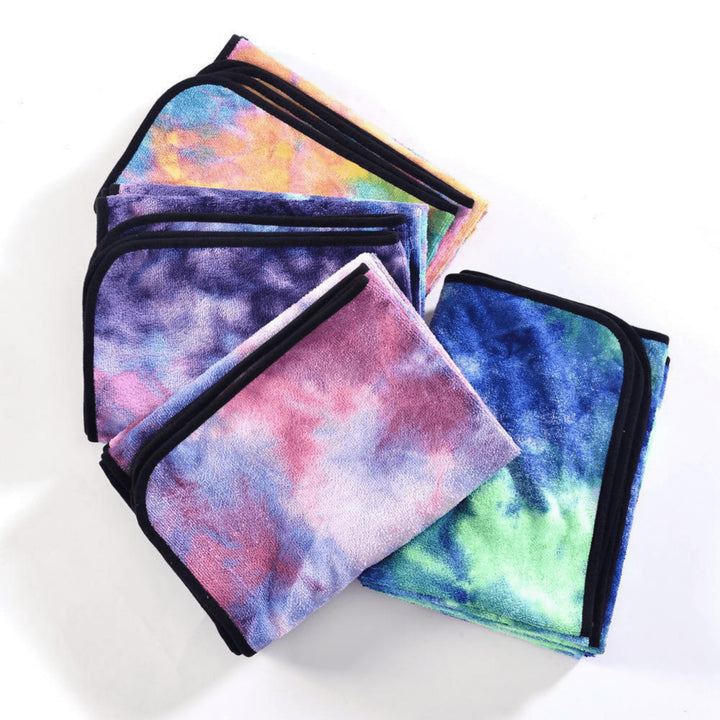 Tie Dye Yoga Mat Towel with Slip-Resistant Grip Dots Image 8
