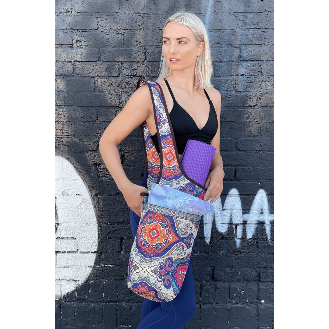 Yoga Mat Carrying Tote Bag with Large Pockets Image 4