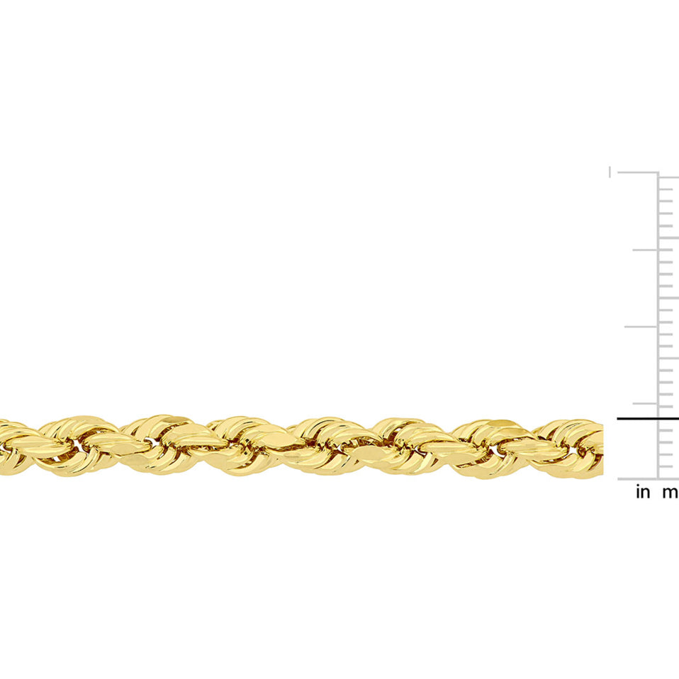 14k Yellow Gold Rope Chain Necklace (24 Inches) Image 2