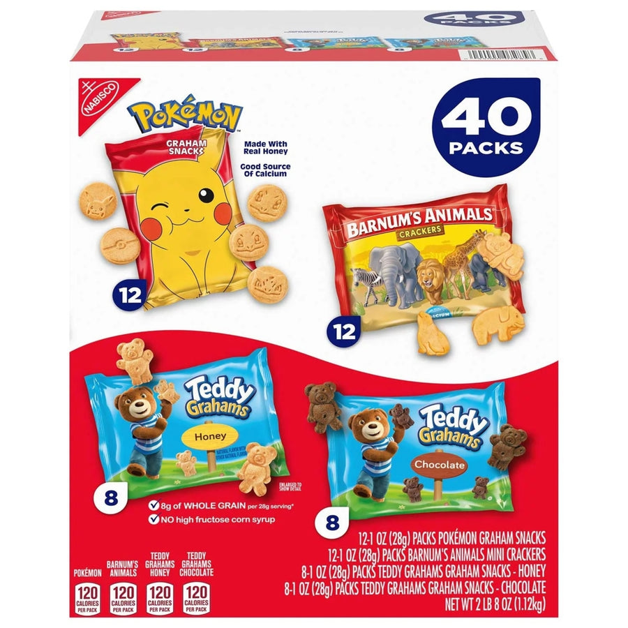 PokemonHoney and Chocolate Teddy GrahamsBarnums Animal Crackers (40 Count) Image 1