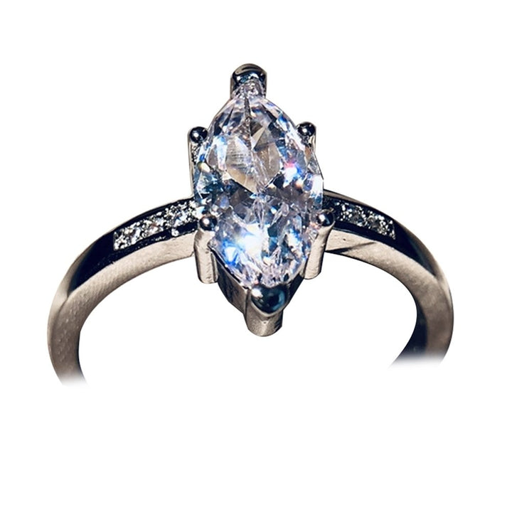 Glitter Bridal Wedding Engagement Jewelry Marquise Cut Rhinestone Finger Ring Image 7