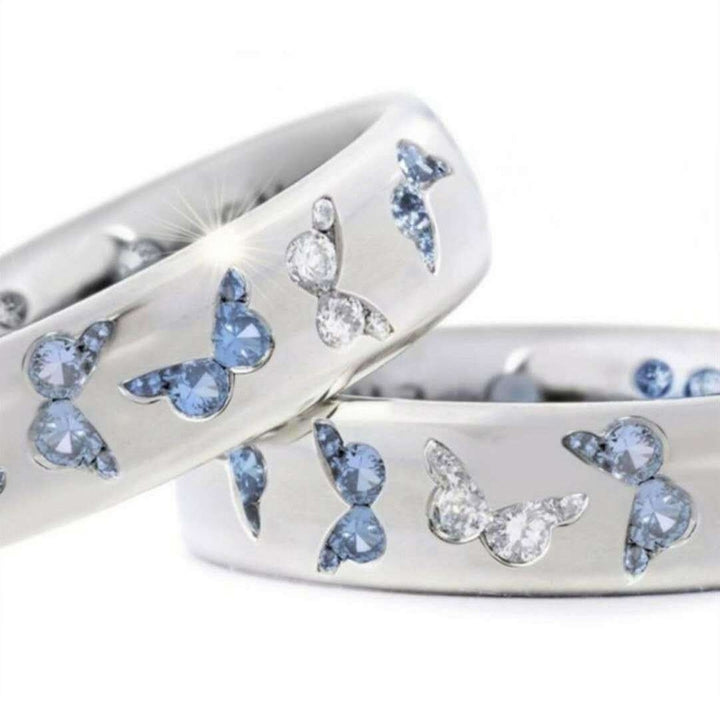 Fashion Women Butterfly Cubic Zirconia Inlaid Finger Ring Wedding Party Jewelry Image 7