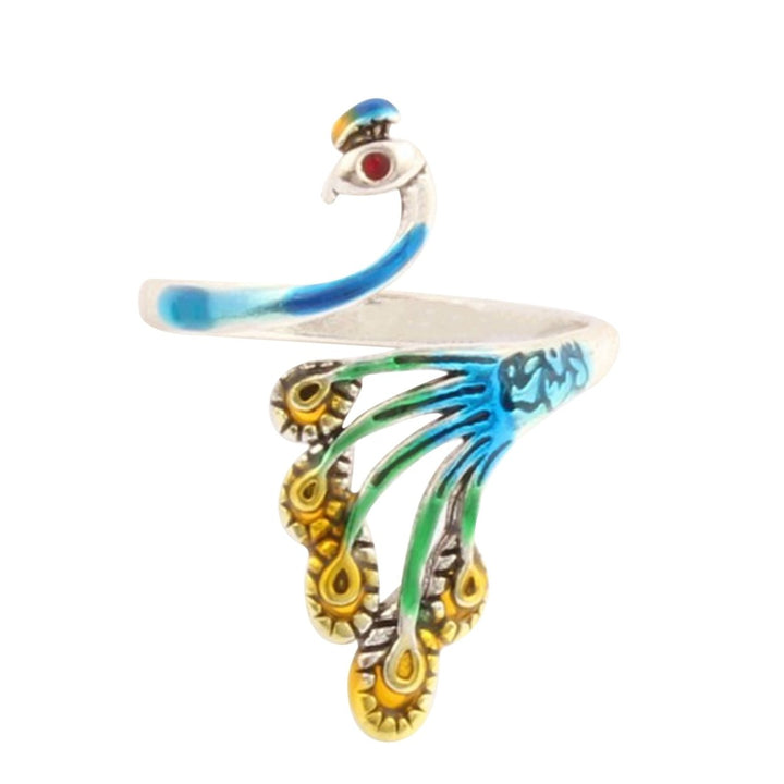 Crochet Loop Peacock Design Adjustable Sewing Ring Wear Thimble Knitting Supplies for Household Image 4