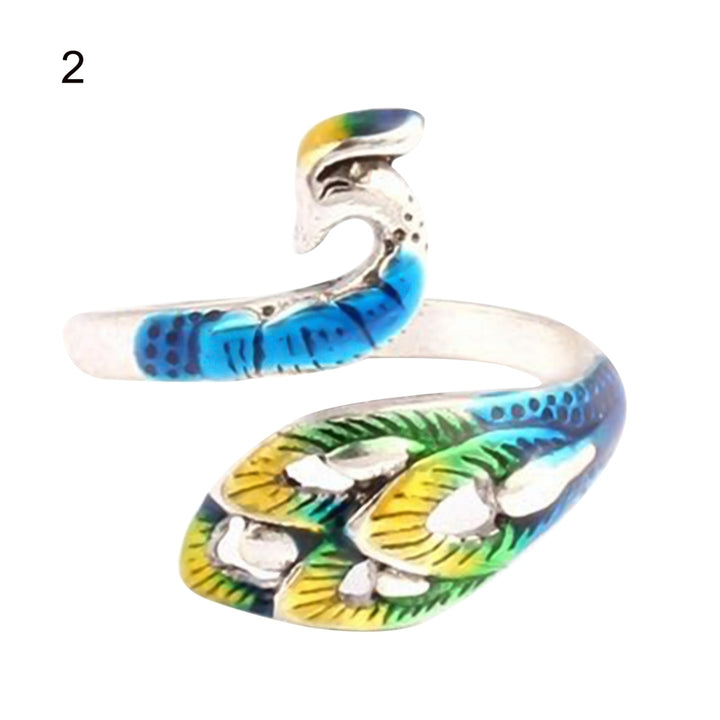 Crochet Loop Peacock Design Adjustable Sewing Ring Wear Thimble Knitting Supplies for Household Image 8
