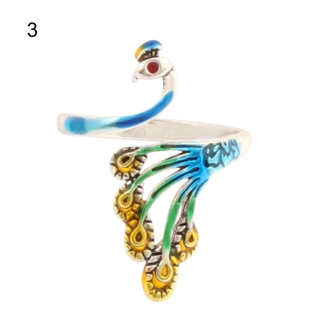 Crochet Loop Peacock Design Adjustable Sewing Ring Wear Thimble Knitting Supplies for Household Image 9